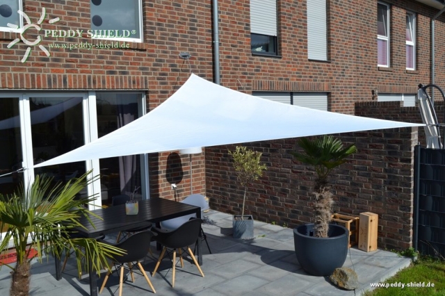 Dreiecksonnensegel 360cm - Polyester - weiß