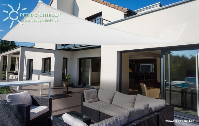 Dreiecksonnensegel 460cm - Polyester - weiß